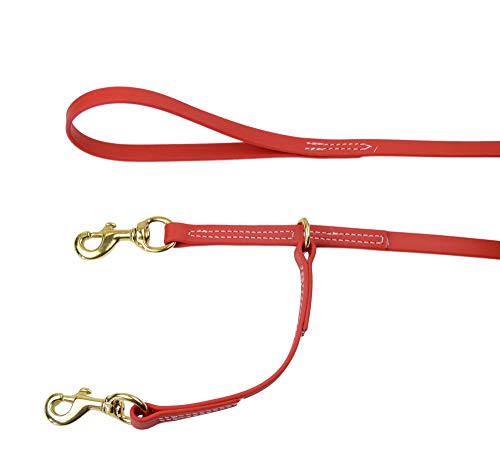 5/8 Inch x 6 Feet RedLine K-9 All Weather Prong Collar Leash - Red - color: Red
