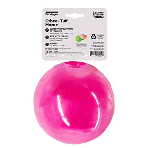 Outward Hound Orbee-Tuff Mazee Interactive Dog Puzzle Toy, Treat Dispensing Slow Feeder Ball, Pink, 4.7-Inch - color: Pink