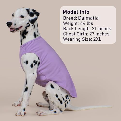 KYEESE 2Pack Dog Shirt, Soft Striped Dogs T Shirts, Lightweight Doggie Tank Top Cat Clothes, Sleeveless Dog Shirt for Small Dogs, Stretchy Pet Vest, Purple, Medium - color: 03# 2Pack (Purple+Purple Striped), size: Medium (7-13lbs)