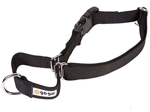 GOGO Pet Products 1-Inch Martingale Dog Collar, Large, Black - color: Black, size: Large (1" web width)