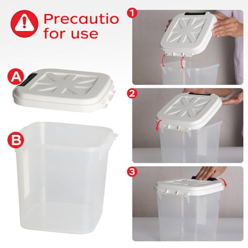 LivLab Mker 5 lbs Dog Food Storage Container with Lids Airtight Pet Food Container Cat Treat Container, Dry Pet Food Storage Bin for Cereal, Birds, Rice and Grain(6 lbs), White - color: 5KG-White