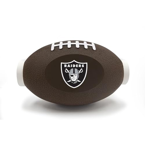 NFL Las Vegas Raiders Football Treat Dispensing Toy for Dogs and Cats - Interactive Rubber Ball for Feeding and Fun - color: Las Vegas Raiders