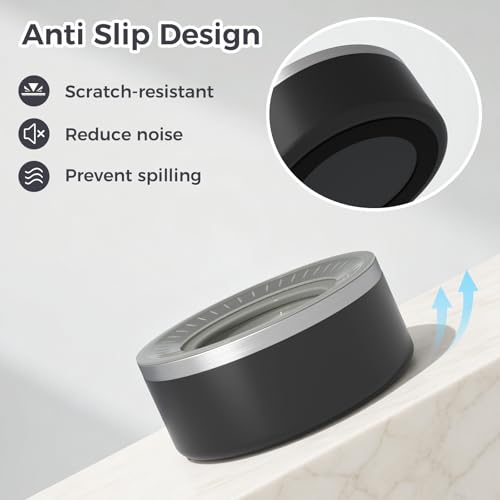 WENBOKMIN Stainless Steel Dog Water Bowl,Slow Dog Bowls with Non Slip Bottom, No Spill Detachable and Easy to Clean, Keep Xerosis Pilorum, 64oz, Black - color: Black