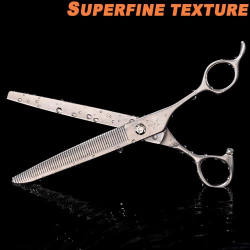 High-end Professional Dog Grooming Thinning Scissors Teeth Cutting Blending Shears Pet Texturizing Shears 7.5 Inch Extremely Very Sharp Stainless Steel Alloy For Cat Other Animals Groomer - style: 7.5inch Tiny Teeth Thinning