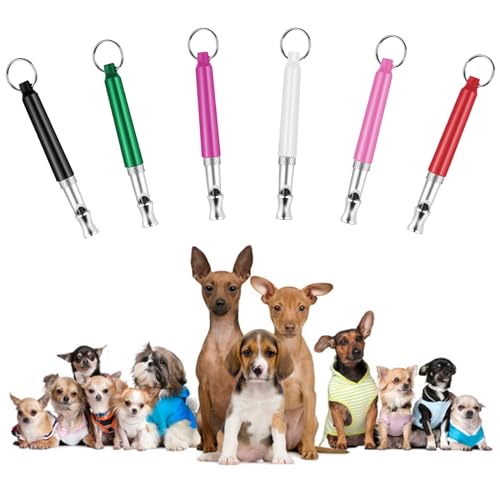 6 Pack Dog Whistle with Lanyard Stop Neighbors Dog from Barking Adjustable Ultrasonic Silent Dog Whistles Professional Dog Training Whistle for Dog Daily Training - color: Multicolor