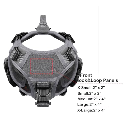 ICEFANG GN3 Tactical Dog Harness with 6X Buckle,Dog Molle Vest with Handle,3/4 Body Coverage,Hook and Loop Panel for ID Patch,No Pulling Front Clip (XS (17"-23" Girth), Wolf Gray) - color: Wolf Gray, size: XS (Pack of 1)
