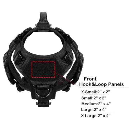 ICEFANG GN3 Tactical Dog Harness with 6X Buckle,Dog Molle Vest with Handle,3/4 Body, Hook and Loop Panel for ID Patch,No Pulling Front Clip (X-Small (Pack of 1), Black) - color: Black, size: XS (Pack of 1)