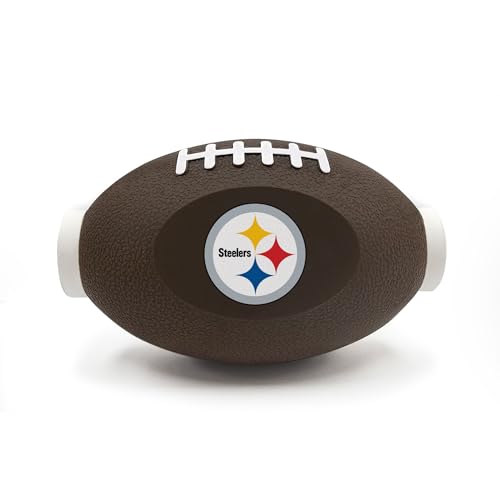 NFL Pittsburgh Steelers Football Treat Dispensing Toy for Dogs and Cats, Rubber Ball Pet Toy, Interactive Fun Doggie Treat Toy, Natural Rubber Feeding Toy - color: Pittsburgh Steelers