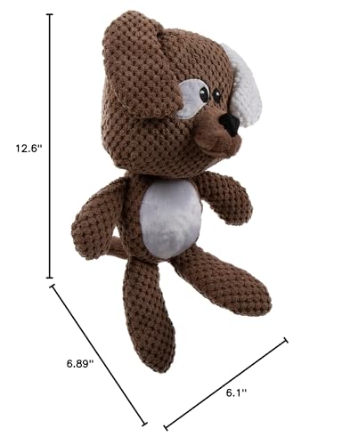 goDog Checkers Dog Squeaky Plush Dog Toy, Chew Guard Technology - Brown, Large - color: Dog (Brown), size: Large