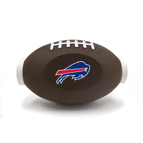 NFL Buffalo Bills Football Treat Dispensing Toy for Dogs and Cats, Rubber Ball Pet Toy, Interactive Fun Doggie Treat Toy, Natural Rubber Feeding Toy - color: Buffalo Bills