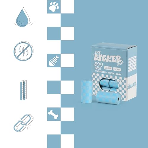 13 in. x 9 in. Extra Thick Leak Proof Unscented Dog Poop Bags, Blue (300 Count, 20-Rolls) - size: 300 Count (Pack of 1)