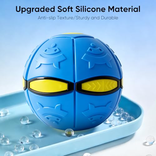 3 Pack Pop Up Balls, Magic Bouncing Balls | 6 LED Lights, Flying Saucer Ball Toy, Transforming Pop Up Ball, For Large Medium Small Dogs, Outdoor Interactive