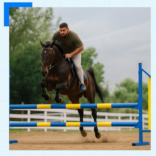 Seenelling Agility Wing Jumps with Bar Dog Training Hedge Metal Frame Adjustable Pet Hurdles Jump Bars High Stability for Indoor Outdoor Dog Pet Agility Course Game