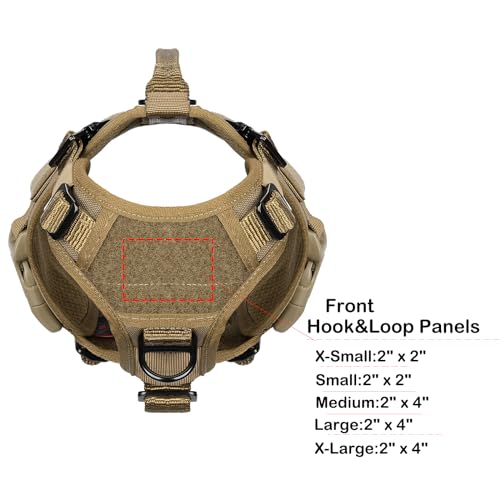 ICEFANG GN3 Tactical Dog Harness with 6X Buckle,Dog Molle Vest with Handle,3/4 Body, Hook and Loop Panel for ID Patch,No Pulling Front Clip (XS (Neck 12"-17"; Chest 17"-23"), Coyote Brown) - color: Coyote Brown, size: XS (Pack of 1)