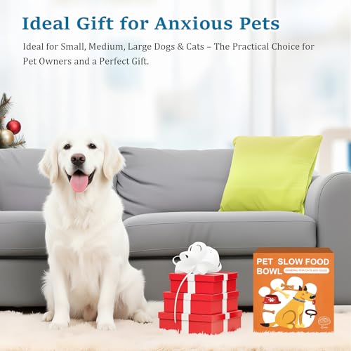 Slow Feeder Dog Bowls, Maze Lick Plate to Slow Down Eating for Fast Eaters | for puppy & cat, BPA free, durable, dishwasher safe, puzzle pattern, anxiety relief, not chew toy, dry wet raw frozen food