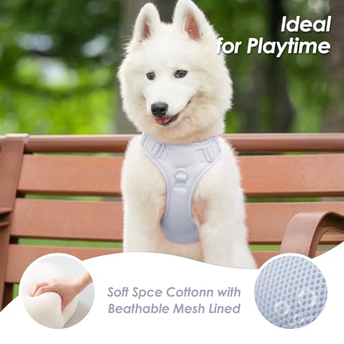 No Pull Dog Harness, Puppy Vest with Front Clip for Small Medium Large Sized Dog(Light Blue,S) - color: Light Blue, size: S(Neck:15.7-22.0", Chest:17.3-24.8")
