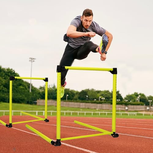 3Pcs Hurdles Training Equipment, Adjustable Height Hurdles Track and Field, Agility Speed Jumping Training Equipment for Soccer Basketball Football Dogs, Detachable-Green