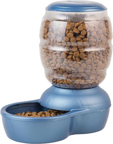 Petmate Replendish Gravity Feeder W/Microban, Pearl Peacock Blue, 2 LB, Made in USA - color: Pearl Peacock Blue, size: 2 LB