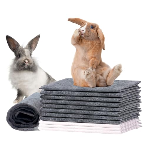 kathson 100 Piece Rabbit Pee Pads,Disposable Pet Pees Pad,Cage Black Carbon Liner,Super Absorbent Leak Proof Cushion Reduce Odor Bunny Training Accessories for Puppy Kitten Hamsters Hedgehog(S) - size: 17.7" x 13.0" / 100PCS