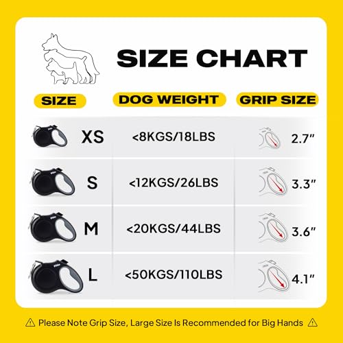 Fida Retractable Dog Leash X-Small Breed, 10 ft Durable Pet Walking Leash for Extra Small Dogs/Cats/Small Animals up to 18 lbs, 360° Tangle Free, Black - color: Black, size: X-Small