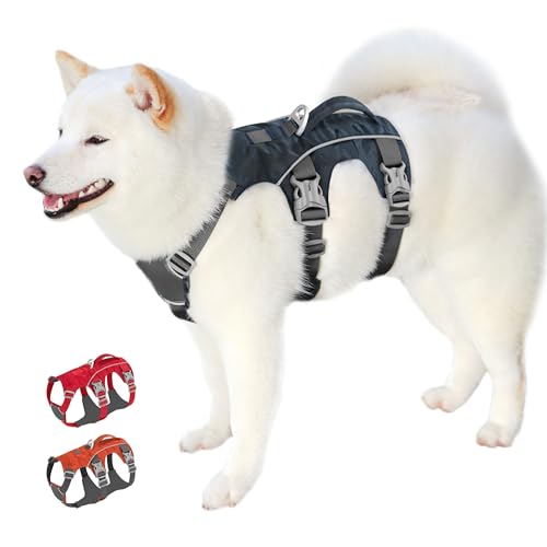 Escape Proof Dog Harness Small Sized Dog, Lightweight Full Body Pet Vest with Lift Handle & Leash Clip, Reflective Adjustable No Slip Dog Harness for Daily Walking(Grey,Chest:16-27") - color: Grey, size: S: Chest 16-27", Fit 12-25 lbs