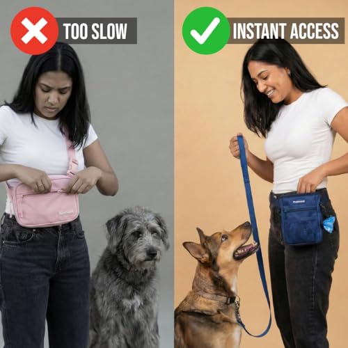 Dog Training Kit & Puppy Starter Set with 30ft Long Leash – Complete Recall System w/Magnetic Treat Pouch, Clicker, Collapsible Bowl & Waste Bags – Professional Tools (Navy Blue) - color: Complete Recall System - Navy Blue