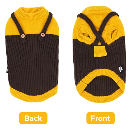 Dachshund Sweater for Fall Winter, 2-Leg Dog Knitwear with Suspender Design, Cozy Pullover Dog Clothes for Small & Medium Breeds (Size 5(20-26 lbs)) - size: Size 5(20-26 lbs)