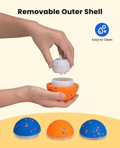 Xeuch Smart Interactive Dog Toy Balls, Automatic Moving Ball for Puppy, Medium and Large Dogs, ETPU Material, Motion Activated Rolling & Rotating Bouncy Toy for Dog Enrichment & Stimulation - color: Orange