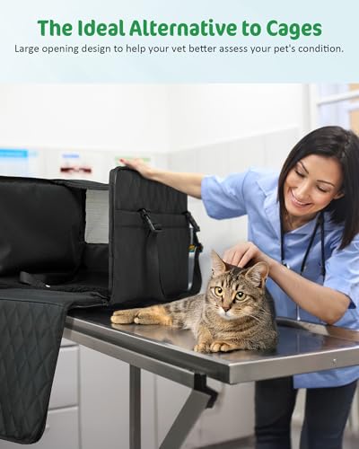 Airline Approved Dog Cat Carrier for Small Dogs & Cats up to 15 lbs, TSA Travel Crate with Safety Zippers, Soft Sided Cat Carrier with Collapsible Bowl, Portable Foldable Puppy Bag