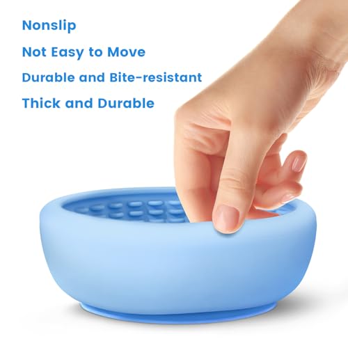 Dog Lick Bowl,Freezeable Anxiety Relief Non-Slip Silicone Treat Bowl,Durable Anti-Choking Long-Lasting Enrichment Slow Feeder Licking Mat for Mediuml Large Breed, BPA Free Silicone Dishwasher Safe - color: light blue, size: L