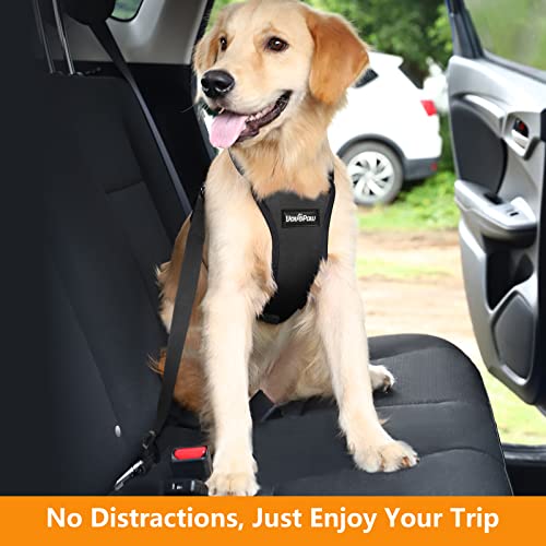 VavoPaw Dog Seat Belt, Safety Vest Dog Car Harness with Adjustable Buckle Dogs Seat-Belt for Vehicle Nylon Pet Safety Seats Belts Heavy Duty(XXL, Black) - color: Black, size: XXL (Chest: 30.7-51.2", Neck: 16.1-26.4")
