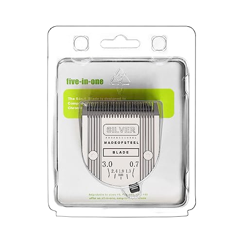5 in 1 Replacement Blades Compatible with WAHL Bravura .Chromado,Creativa,Figura Dog Clippers for Dogs Grooming(2 Packs - color: Silver