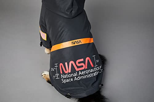 ChoChoCho NASA Dog Raincoats, Reflective Rain Jacket Water Proof, Cat & Puppy Stylish Streetwear Outfit for Dogs (Black, S) - color: NASA-Black, size: S (Chest: 9.5''-13' / Suggest: 2-5 lbs)