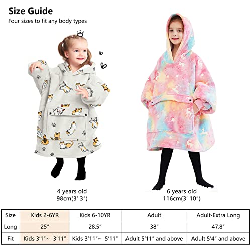 KFUBUO Wearable Blanket Hoodie for Kids Toddlers Sherpa Blanket Sweatshirt With Pocket Cute Hoodies 2-6 Year Old Girl Birthday Gifts Strawberry - color: Printing-strawberry, size: Kids 2-6YR