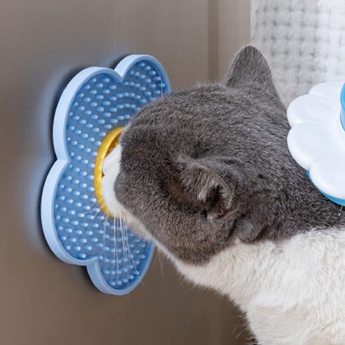Silicone Lick Mat with Suction Cups Flower Shape Slow Feeder Pad for Dogs Cats Grooming Bathing - color: A