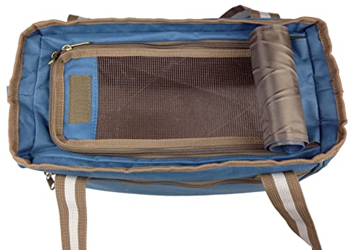 Pet Life ® Dual-Pocketed Fashion Airline Approved Pet Carrier with Included Shoulder Straps and Dual-top mesh Zippers