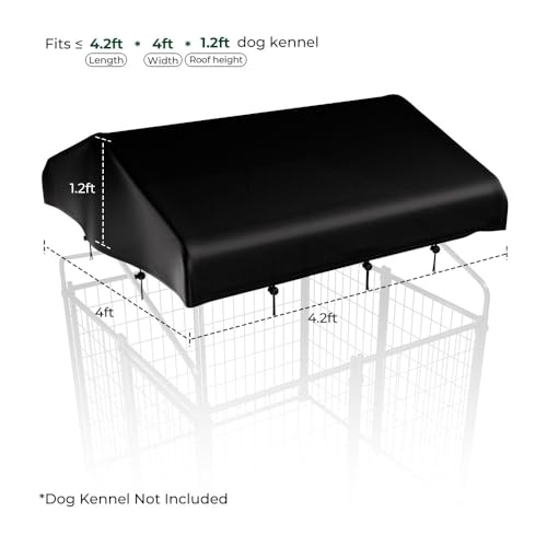Outdoor Dog Kennel Cover, 420D Waterproof UV-Resistant Sunshade Dog Enclosure Cover Replacement for 4x4.2ft Crate Outside - size: Small