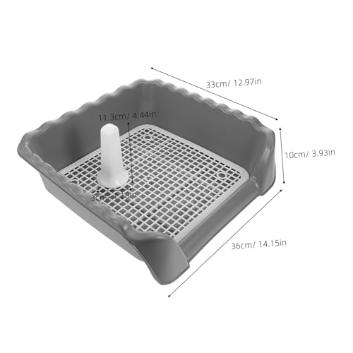 Indoor Dog Toilet with Induction Column Medium Dog Potty Training Tray with Mesh Grid for Easy Cleaning for Home Balcony Use