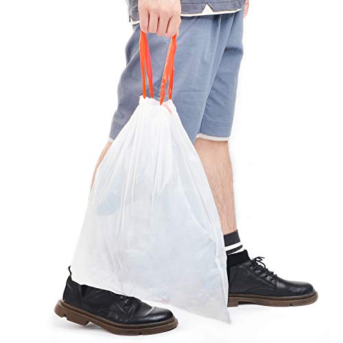 Magesh 4 Gallon Small Drawstring Trash Bags, 30 Counts, White - color: White