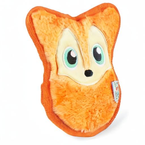 Outward Hound Durablez Minis – Squeaky Plush Dog Toy, No Stuffing for Less Mess, Interactive & Tough, Jumbo Squeaker, Puppies & Small Dogs, Fox, 6.3" - color: Fox, size: X-Small