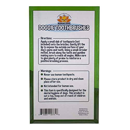 Bodhi Dog Dual-Headed Toothbrush for Dogs & Cats - Soft Bristles for Gentle Pet Dental Care - Puppy & Adult Teeth Cleaning - Easy-to-Use Design for Healthy Gums & Fresh Breath (8 Count) - size: 1 Count (Pack of 8)