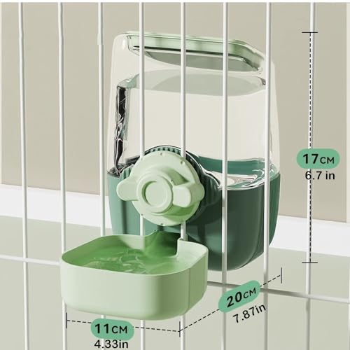Pet Dog Cat Hanging Automatic Feeders Drinking Bowls, Auto Gravity Rabbits Feeder No Drip Water Set, Cage Pet Feeding Bowls Dispenser for Cats Dogs Puppy, Rabbit (Geen) - color: Geen