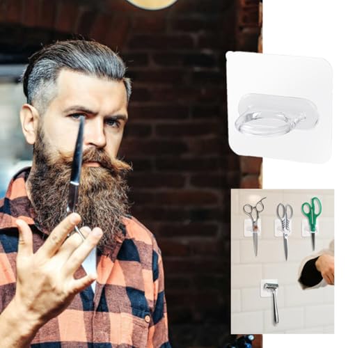 12 Pcs Wall-Mounted Shear Holders – Adhesive Scissor Storage for Stylists, Barbers, Pet Groomers – Ideal for Home, Kitchen, Salons & Barbershops