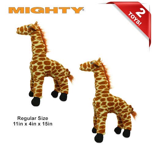MIGHTY Tuffy 2 Pack Giraffe Dog Toys | Ultra Durable Plush Toy with Multiple Layers & Reinforced Seams , Washable and Floats , Mighty® Construction - color: 2PK Brown Giraffe