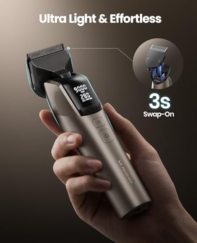 oneisall Dog Clippers for Grooming Thick Hair, Professional 9000RPM 5 Speed with 5 in 1 DLC Blade, 280min Cordless, Low Noise Dog Grooming Kit with 8 Metal Combs Carring Case for Dogs Cats Pet | 280Min Cordless. Low Noise. 5 in 1 DLC Blade.8 Metal Combs w