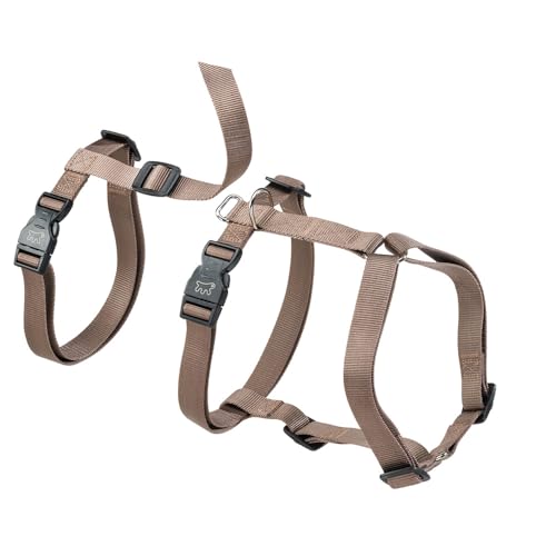 Ferplast Dog Harness Large Brave Large, Escape Proof Dog Harness, Greyhound, Adjustable Harness for Dogs, 6 Closures, Marrone - color: Brown, size: Large