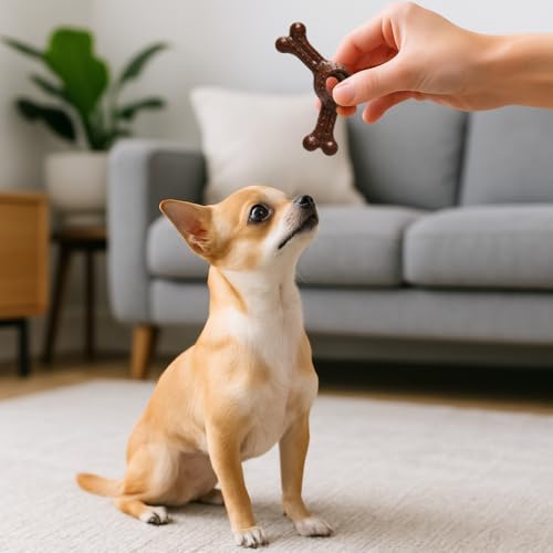 SPOT Bam-Bones Plus Triple Chew Dog Toy, Durable Bamboo Fiber & Nylon, for Aggressive Chewers, Adult Dogs & Teething Puppies Under 30lbs, 4in, Bison Flavor - size: 4 in (1-Pack)
