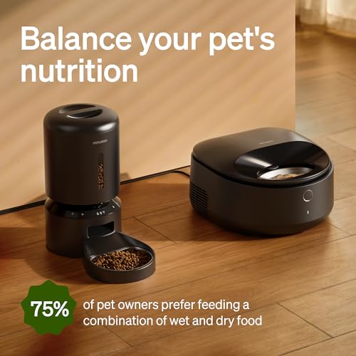 PETLIBRO Automatic Wet Food Cat Feeder 2026 New Version with Semiconductor Cooling, Refrigerated 3 Fresh Meals in 3 Days, App-Controlled Pet Food Dispenser, Stainless Steel Bowl, Easy to Clean - color: Black, size: Feeder