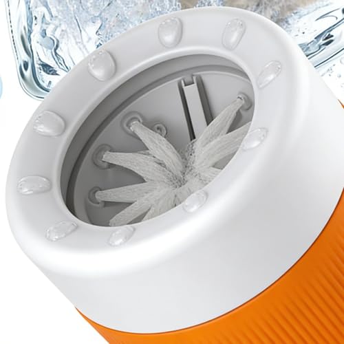 Dog Paw Cleaner Cup – 9cm ABS PBT, Washer Station, Foot | Perfectly Great for Grooming Routine, Puppy Training Cleanup, Quick Rinse Use - color: Orange