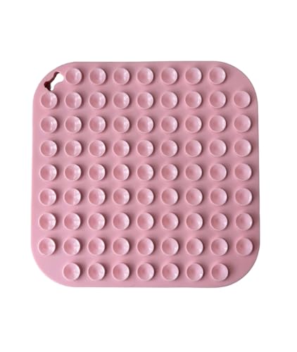 Lick Mat for Cats and Dogs, Pet Enrichment Cute Lick Mats with Suction Cups for Dog Anxiety Relief, Cat Lick Pad Prevent Boredom, Dog Treat Mat for Bathing Grooming (Pink)